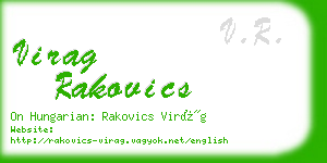 virag rakovics business card